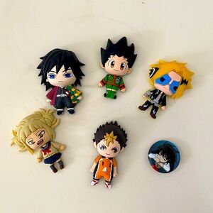 Set of anime magnets and pin included
